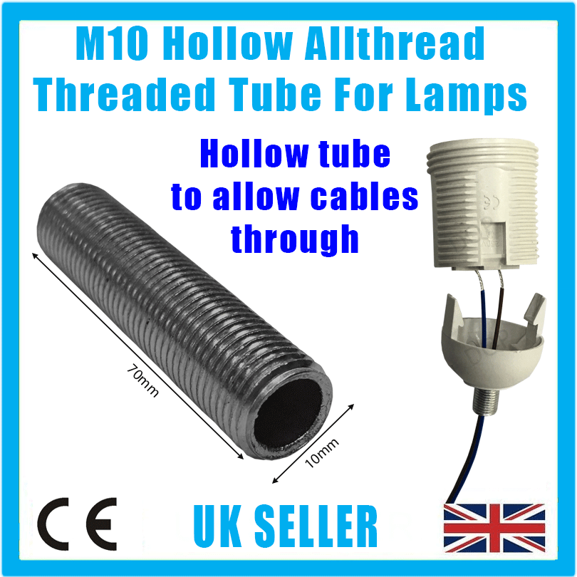 10x M10 70mm x 10mm Allthread Hollow Threaded Rod Tube ...