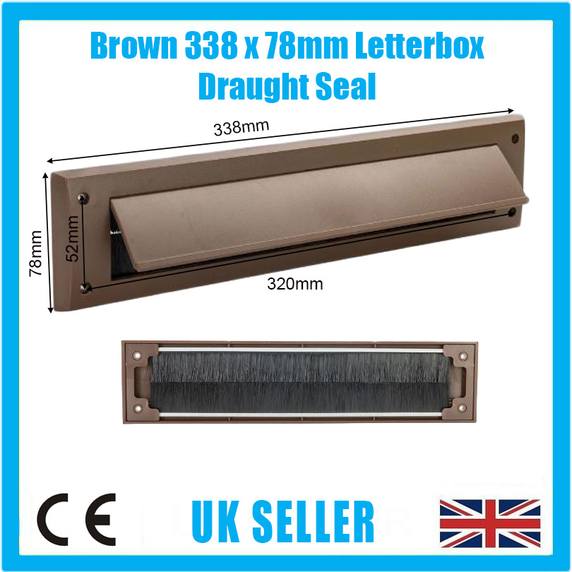 Letterbox Draught Seal with Flap 338 x 78mm White  Door Hardware Door Furniture 