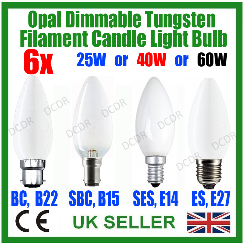 6x 60W Dimmable Clear GLS Standard Incandescent Light Bulbs BC B22 Bayonet Lamps 