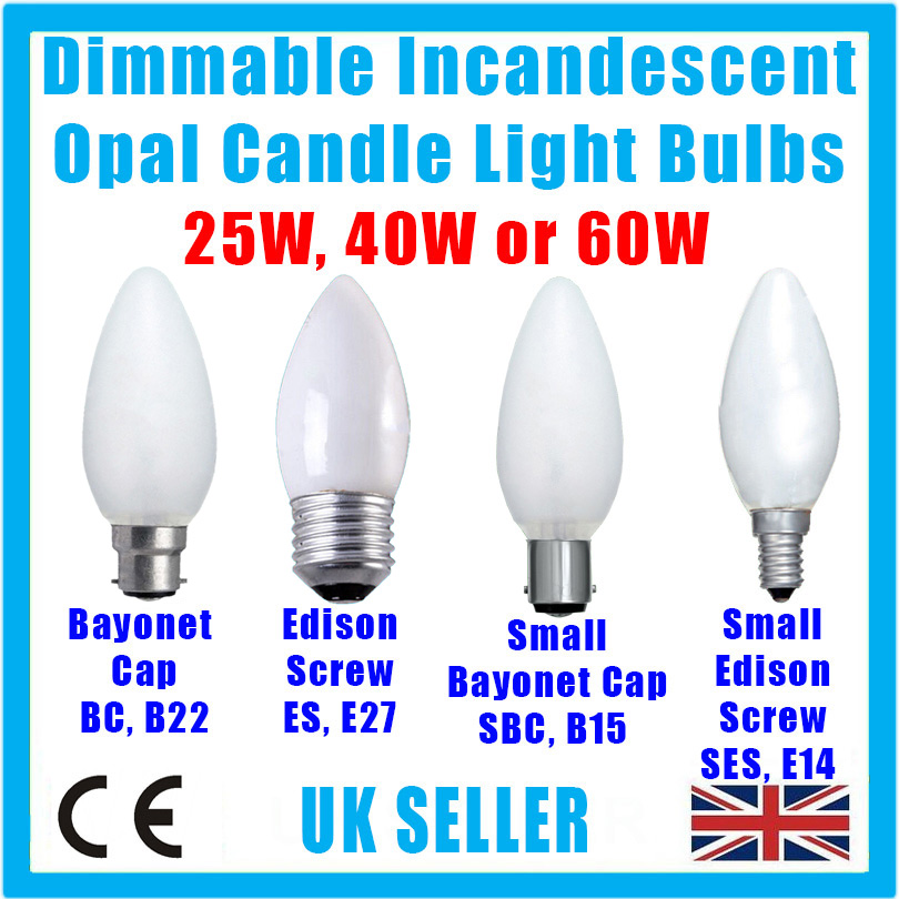 25x Opal Candle Dimmable Standard Light Bulbs 25W 40W