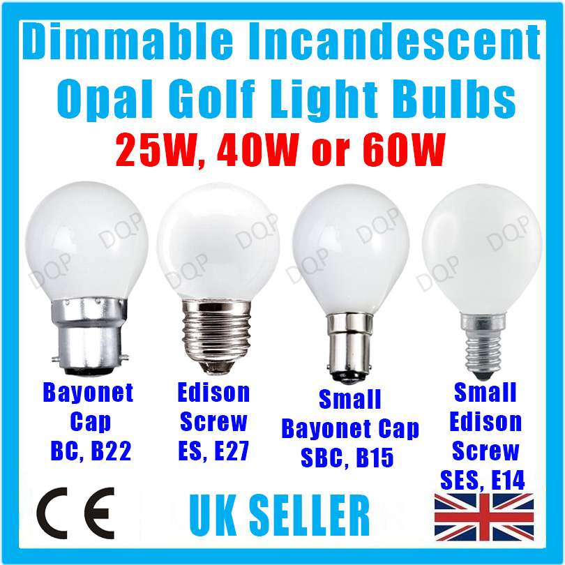 6x 60w Golfball Incandescent Dimmable Standard Clear ES E27 Light Bulb Lamp