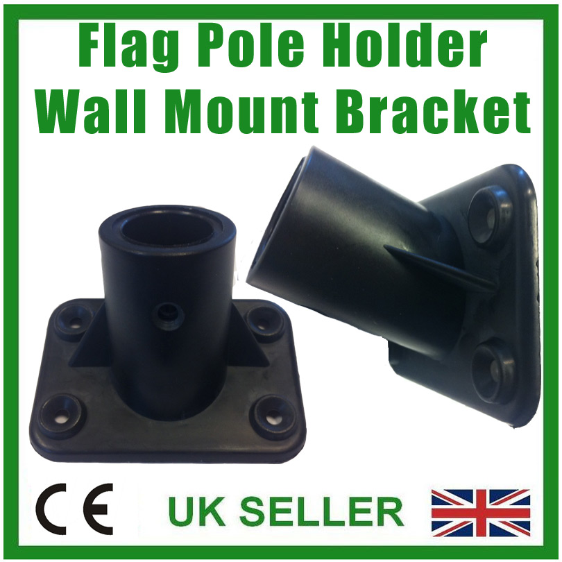 2x Steel Flagpole Holder Metal Bracket Boat Flag Staff Wall Mount 26-29mm Pole